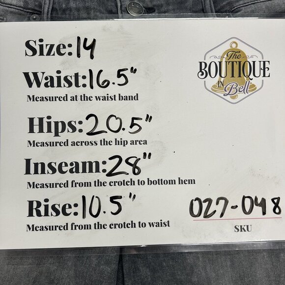 LOGO by Lori Goldstein Smiley World Womens 14 Patchwork Grey Wash Jeans Straight - Picture 15 of 16